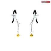 Оригинальные зажимы на соски с желтыми шариками - Notabu - купить с доставкой в Кирове