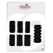 Набор из 7 черных насадок PENIS SLEEVES SET - Dream Toys - в Кирове купить с доставкой