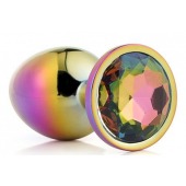 Голографическая анальная втулка с радужным кристаллом - 7,1 см. - Dream Toys - купить с доставкой в Кирове