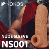 Телесная открытая насадка-реалистик с подхватом мошонки Nude Sleeve M - 12 см. - KOKOS - в Кирове купить с доставкой