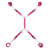 Ярко-розовый набор фиксаций на кровати Classic Bed Spreader - Lux Fetish - купить с доставкой в Кирове