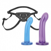 Страпон унисекс Beginners Strap-On с 2 насадками - 15 и 13 см. - Lux Fetish - купить с доставкой в Кирове