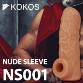 Телесная открытая насадка-реалистик с подхватом мошонки Nude Sleeve S - 10 см. - KOKOS - в Кирове купить с доставкой
