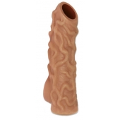 Телесная насадка с венками и открытой головкой Nude Sleeve S - 10 см. - KOKOS - в Кирове купить с доставкой