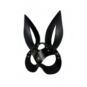 Черная кожаная маска зайки Miss Bunny - БДСМ Арсенал - купить с доставкой в Кирове