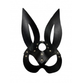 Черная кожаная маска зайки Miss Bunny - БДСМ Арсенал - купить с доставкой в Кирове
