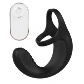 Черный анальный стимулятор с эрекционными кольцами Remote Couple Teaser - Dream Toys - в Кирове купить с доставкой
