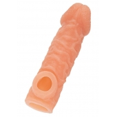Телесная закрытая насадка с шершавой головкой Cock Sleeve Size L - 17,6 см. - KOKOS - в Кирове купить с доставкой