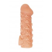 Телесная закрытая насадка с пучками шишечек Cock Sleeve Size S - 13,8 см. - KOKOS - в Кирове купить с доставкой