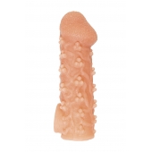 Телесная закрытая насадка с пучками шишечек Cock Sleeve Size M - 15,6 см. - KOKOS - в Кирове купить с доставкой