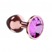 Пробка цвета розового золота с лиловым кристаллом Diamond Quartz Shine L - 8,3 см. - Lola Games - купить с доставкой в Кирове