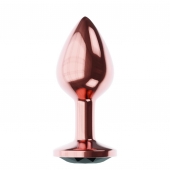 Пробка цвета розового золота с черным кристаллом Diamond Jet Shine L - 8,3 см. - Lola Games - купить с доставкой в Кирове
