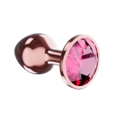 Пробка цвета розового золота с малиновым кристаллом Diamond Ruby Shine L - 8,3 см. - Lola Games - купить с доставкой в Кирове