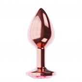Пробка цвета розового золота с малиновым кристаллом Diamond Ruby Shine L - 8,3 см. - Lola Games - купить с доставкой в Кирове