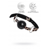 Черный кляп-шар на леопардовых ремешках Anonymo - ToyFa - купить с доставкой в Кирове