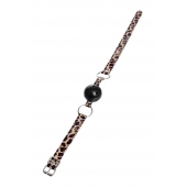 Черный кляп-шар на леопардовых ремешках Anonymo - ToyFa - купить с доставкой в Кирове