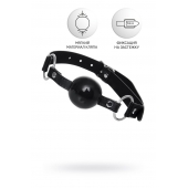 Черный кляп-шар на кожаных ремешках Anonymo - ToyFa - купить с доставкой в Кирове