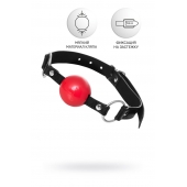 Красный кляп-шар на черных ремешках Anonymo - ToyFa - купить с доставкой в Кирове