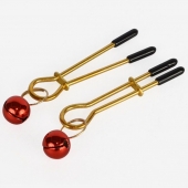 Золотистые зажимы с колокольчиками Gold - Sitabella - купить с доставкой в Кирове