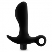 Черный анальный вибратор Silicone Vibrating Prostate Massager 01 - 10,8 см. - Blush Novelties - в Кирове купить с доставкой
