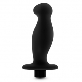 Черный анальный вибромассажёр Silicone Vibrating Prostate Massager 02 - 10,8 см. - Blush Novelties - в Кирове купить с доставкой