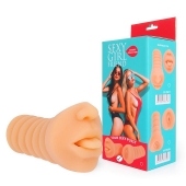Телесный мастурбатор-ротик с высунутым язычком - Bior toys - в Кирове купить с доставкой