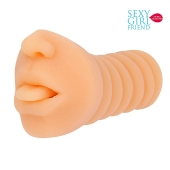 Телесный мастурбатор-ротик с высунутым язычком - Bior toys - в Кирове купить с доставкой