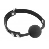 Черный силиконовый кляп-шарик на ремешках - Fetish Tentation - купить с доставкой в Кирове