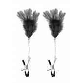 Зажимы для сосков с черными перьями Sweet Caress Feather Nipple Clumps - Sweet Caress - купить с доставкой в Кирове