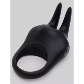 Черное эрекционное виброкольцо Sensation Rechargeable Vibrating Rabbit Love Ring - Fifty Shades of Grey - в Кирове купить с доставкой