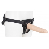 Пустотелый страпон Harness CLASSIC с бандажом - 19,5 см. - LOVETOY (А-Полимер) - купить с доставкой в Кирове