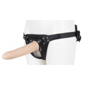 Пустотелый страпон Harness CLASSIC с бандажом - 19,5 см. - LOVETOY (А-Полимер) - купить с доставкой в Кирове