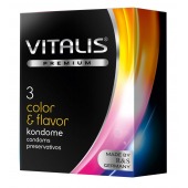 Цветные ароматизированные презервативы VITALIS PREMIUM color   flavor - 3 шт. - Vitalis - купить с доставкой в Кирове