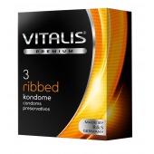 Ребристые презервативы VITALIS PREMIUM ribbed - 3 шт. - Vitalis - купить с доставкой в Кирове