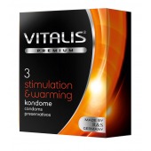 Презервативы VITALIS PREMIUM stimulation   warming с согревающим эффектом - 3 шт. - Vitalis - купить с доставкой в Кирове