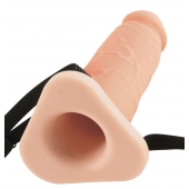 Телесный реалистичный фаллоимитатор с полостью Silicone Hollow Extension - 20 см. - Pipedream - купить с доставкой в Кирове