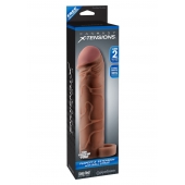 Коричневая насадка с кольцом Perfect 2 Extension with Ball Strap - 19 см. - Pipedream - в Кирове купить с доставкой