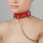 Красный ошейник из натуральной кожи - Sitabella - купить с доставкой в Кирове