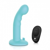 Голубая изогнутая насадка 6in Remote Control Ripple P-Spot G-Spot на черных трусиках - 16 см. - Pegasus - купить с доставкой в Кирове