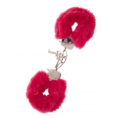 Металлические наручники с красной меховой опушкой METAL HANDCUFF WITH PLUSH RED - Dream Toys - купить с доставкой в Кирове