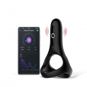 Черное виброкольцо Magic Motion Rise с подхватом мошонки - Magic Motion - в Кирове купить с доставкой