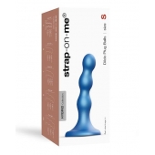 Голубая насадка Strap-On-Me Dildo Plug Balls size S - Strap-on-me - купить с доставкой в Кирове