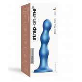 Голубая насадка Strap-On-Me Dildo Plug Balls size L - Strap-on-me - купить с доставкой в Кирове