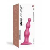 Розовая насадка Strap-On-Me Dildo Plug Beads size S - Strap-on-me - купить с доставкой в Кирове