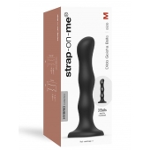 Черная насадка Strap-On-Me Dildo Geisha Balls size M - Strap-on-me - купить с доставкой в Кирове