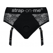 Черные трусики для насадок Diva Lingerie Harness - size M - Strap-on-me - купить с доставкой в Кирове