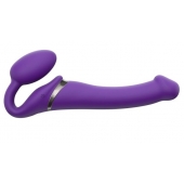 Фиолетовый безремневой вибрострапон Vibrating Bendable Strap-On - size L - Strap-on-me - купить с доставкой в Кирове