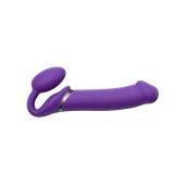 Фиолетовый безремневой вибрострапон Silicone Bendable Strap-On - size XL - Strap-on-me - купить с доставкой в Кирове