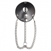 Утяжка для мошонки из искусственной кожи с цепочками PARACHUTE BALL STRETCHER - BlueLine - купить с доставкой в Кирове