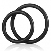 Набор из двух черных силиконовых колец разного диаметра SILICONE COCK RING SET - BlueLine - в Кирове купить с доставкой
